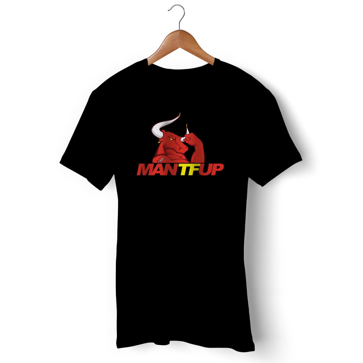 MANTFUP Men's Black Crew Neck T-Shirt
