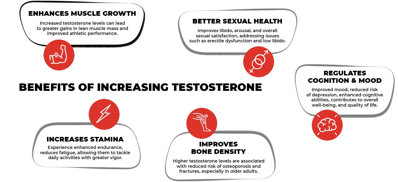 BENEFITS OF INCREASING TESTOSTERONE